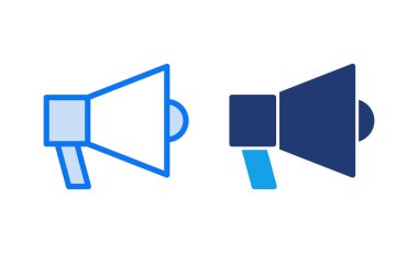 Megafon ikon vektör çizimi. Hoparlör işareti ve sembol