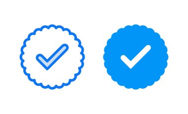 Doğrulanmış ikon vektör illüstrasyonu. Doğrulama işareti. onaylanmış işaret ve sembol