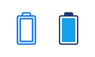 Batarya ikonu vektör çizimi. Pil şarj işareti ve sembol. pil şarj seviyesi