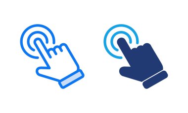 El ile ikon vektör illüstrasyonuna tıklayın. İşaret ve sembol. el imleç simgesi