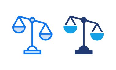 Simge vektör çizimini ölçeklendirir. Kanun ölçekli ikon. Adalet işareti ve sembol