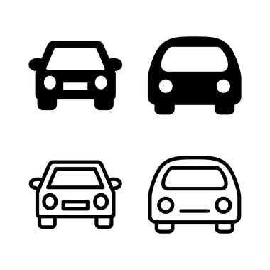 Araba ikonu vektör illüstrasyonu. Araba işareti ve sembol. küçük sedan
