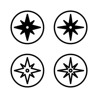 Pusula simgesi vektör illüstrasyonu. ok pusula simgesi işareti ve sembolü