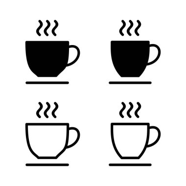 Kahve fincanı ikonu vektör illüstrasyonu. Kahve işareti ve sembol.