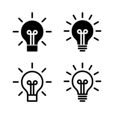 Lamba ikonu vektör illüstrasyonu. Ampul işareti ve sembol. fikir sembolü.