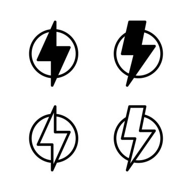Şimşek simgesi vektör illüstrasyonu. Elektrik işareti ve sembol. Güç simgesi. enerji işareti