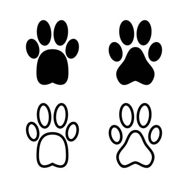 Paw simgesi vektör illüstrasyonu. Pençe izi ve sembol. köpek ya da kedi pençesi