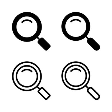 Arama simgesi vektör illüstrasyonu. Büyüteç işareti ve sembolü ara