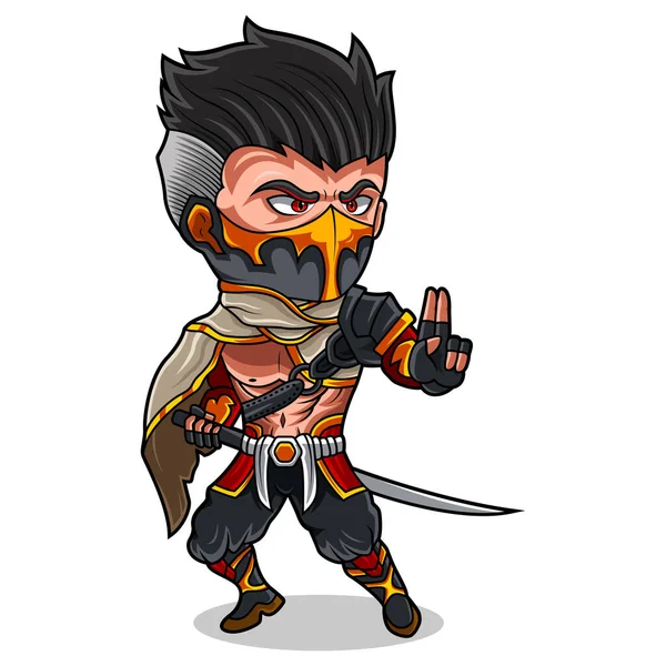 Ninja Chibi maskot logosu tasarımı