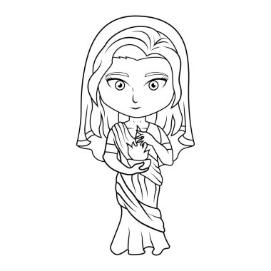 Hestia chibi esport maskot çizgisi