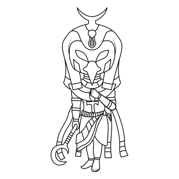 Horus Chibi Mascot Line Art — Stock Photo, Image