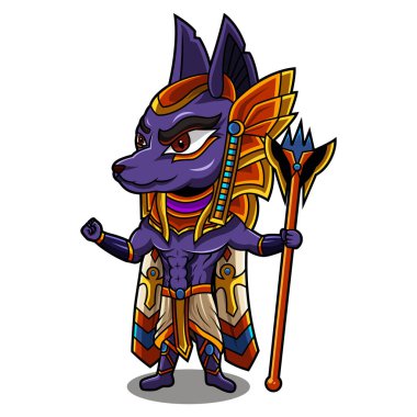Anubis Chibi maskot logosu tasarımı