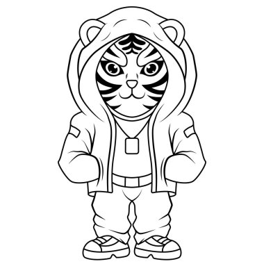 Cool Tiger maskot logosu tasarım sanatı