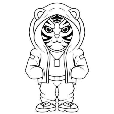 Cool Tiger maskot logosu tasarım sanatı