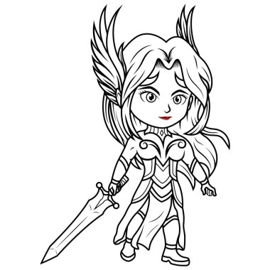Valkyrie Chibi maskot logosu tasarım sanatı