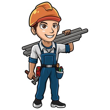 Servis elemanı çizgi film Chibi maskotu