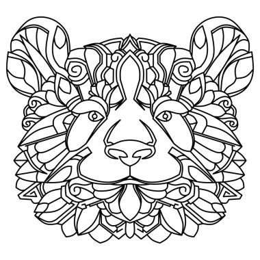 Panda baş mandala sanatı