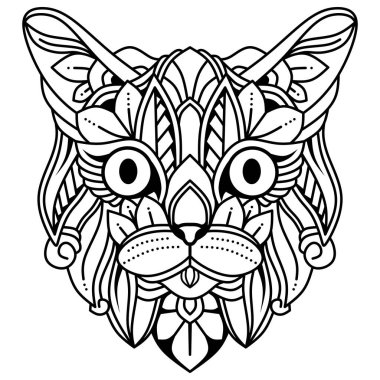Kedi kafası mandala sanatı