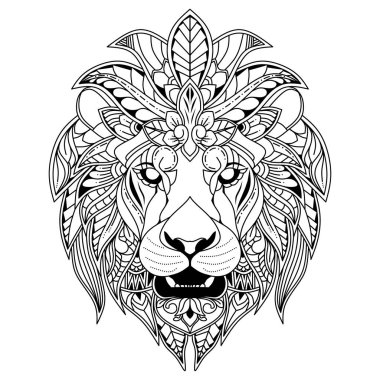 Aslan başlı mandala sanatları