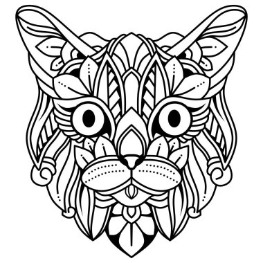 Kedi kafası mandala sanatı
