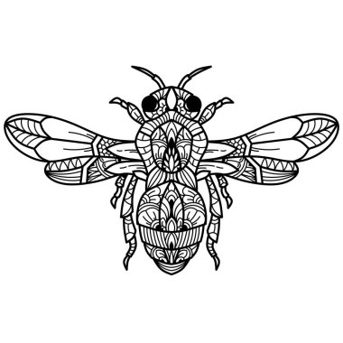 Zentangle stilinde el çizimi arı