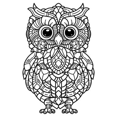 El çizimi şirin karalama baykuşu zendolgusu