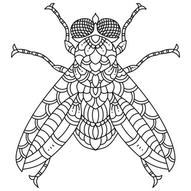 Zentangle tarzında çizilmiş el sineği