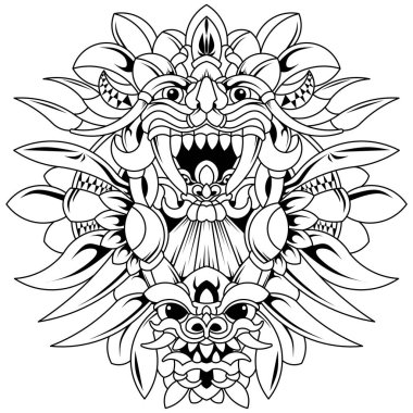 Aztek süslemesinin el çizimi