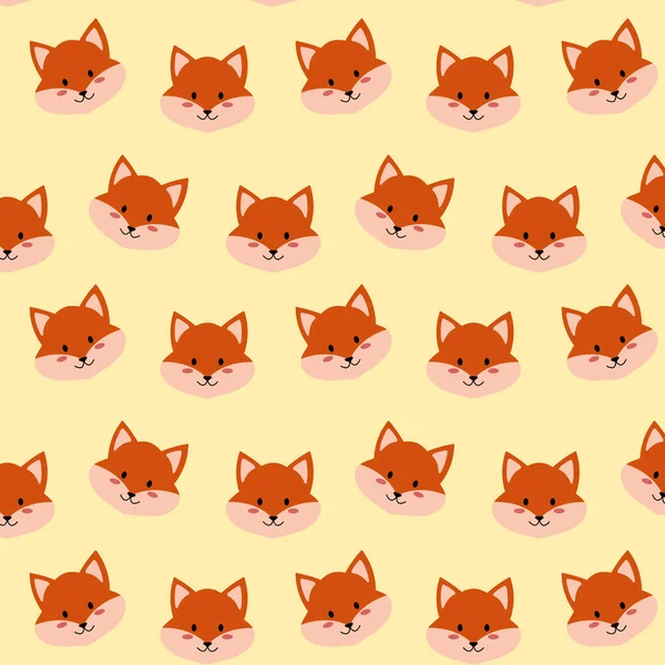Sevimli çizgi film tilkisi. Kusursuz desen. Vektör illüstrasyonu