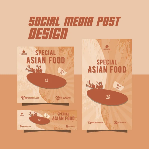 Social Media Food Post Design Instagram Food Post Design — Stock Vector