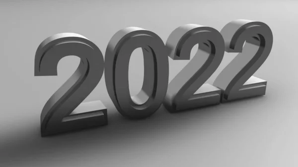 Liczba 2022 Rok Szary Biały Smutny Kolor — Zdjęcie stockowe