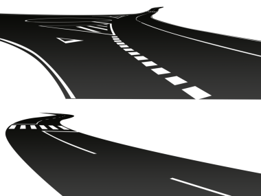 Şehirdeki yol. 3d oluşturma