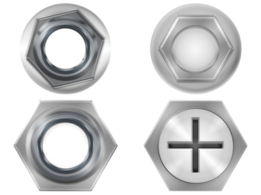 Metalik gümüş ve bronz yuvarlak düğmenin vektör çizimi