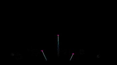 Yükselen renkli havai fişekler mavi ve mor