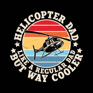Babalar Günü Komik Uçan Helikopter Vintage Pilot Helikopter Tasarımı