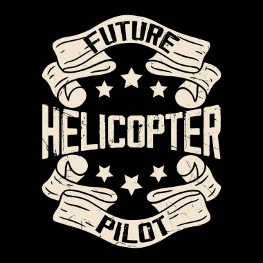 Komik Uçan Helikopter Retro Pilot Helikopter Tişörtü Tasarımı