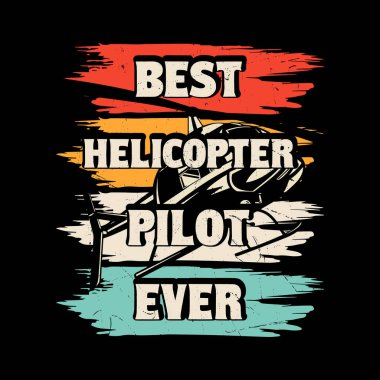 Gelmiş geçmiş en iyi helikopter pilotu Komik Uçan Helikopter Retro Vintage Pilot Helikopter Tasarımı