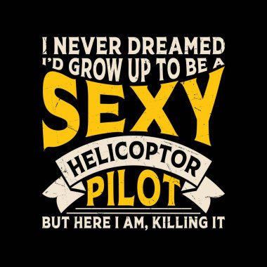 Komik Uçan Helikopter Retro Pilot Helikopter Tişörtü Tasarımı