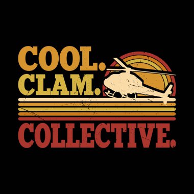Cool Clam Collective Funny Retro Vintage Pilot Helikopter Tişört Tasarımı