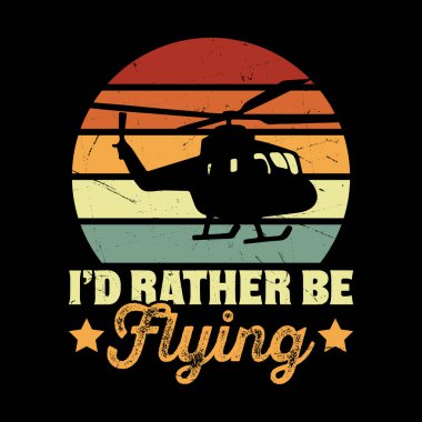 Komik Retro Pilot Helikopter Tişörtü Tasarımı 'nı tercih ederim.