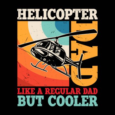 Babalar Günü Komik Retro Pilot Helikopter Tişörtü Tasarımı