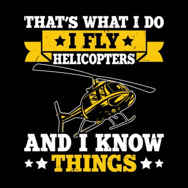 Komik Retro Vintage Pilot Helikopter Tişört Tasarımı