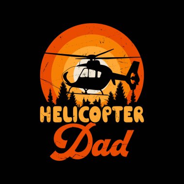 Anneler Günü Komik Retro Pilot Helikopter Tişörtü Tasarımı
