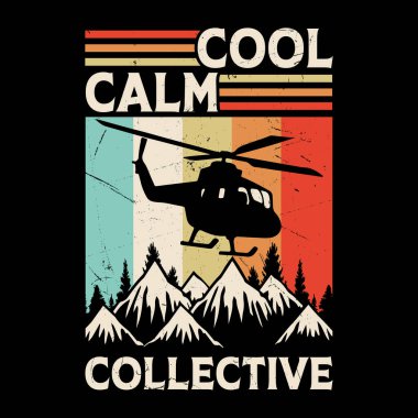 Cool Clam Collective Funny Retro Vintage Pilot Helikopter Tişört Tasarımı