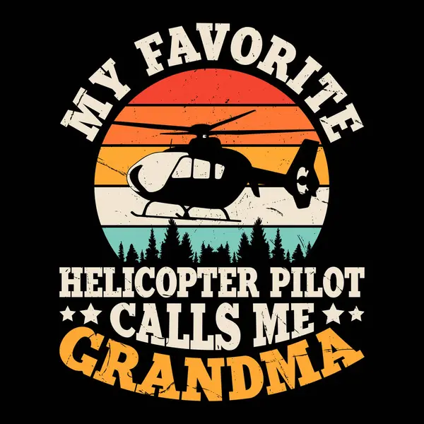 Favori helikopter pilotum bana Komik Retro Vintage Pilot Helikopter Tasarımı Ninem diyor.