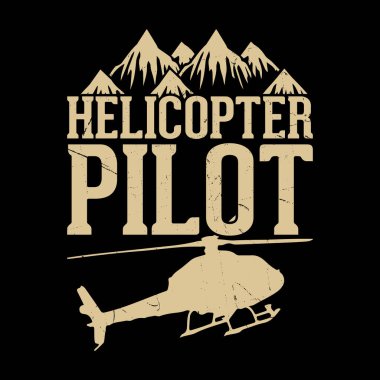 Komik Retro Vintage Pilot Helikopter Tişört Tasarımı