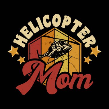 Anne Aşığı 'nın Komik Retro Pilot Helikopter Tişörtü Tasarımı