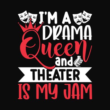Drama Kraliçesi ve Tiyatro Benim Komik Tiyatro Yönetmenim Retro Vintage Tiyatro Tişörtü Tasarımı