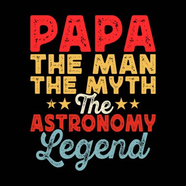 Baba Astronomi Efsanesi Komik Astronomi Teleskobu Retro Vintage Astronomi Tasarımı