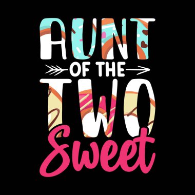 İki Kız Kardeş 'in Komik Yeğeninin Teyzesi Retro Vintage Anne ve Teyze Tişört Tasarımı